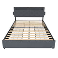 Bed With USB Charging Station, LED Lights, Headboard & Storage Drawers