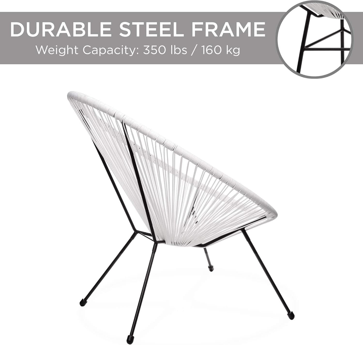 Acapulco White All-Weather Outdoor 3-Piece Patio Set