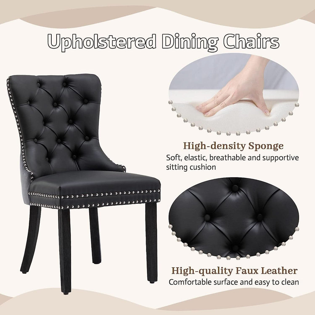 Tufted Velvet Dining Chairs Set of 4 With Acrylic Legs