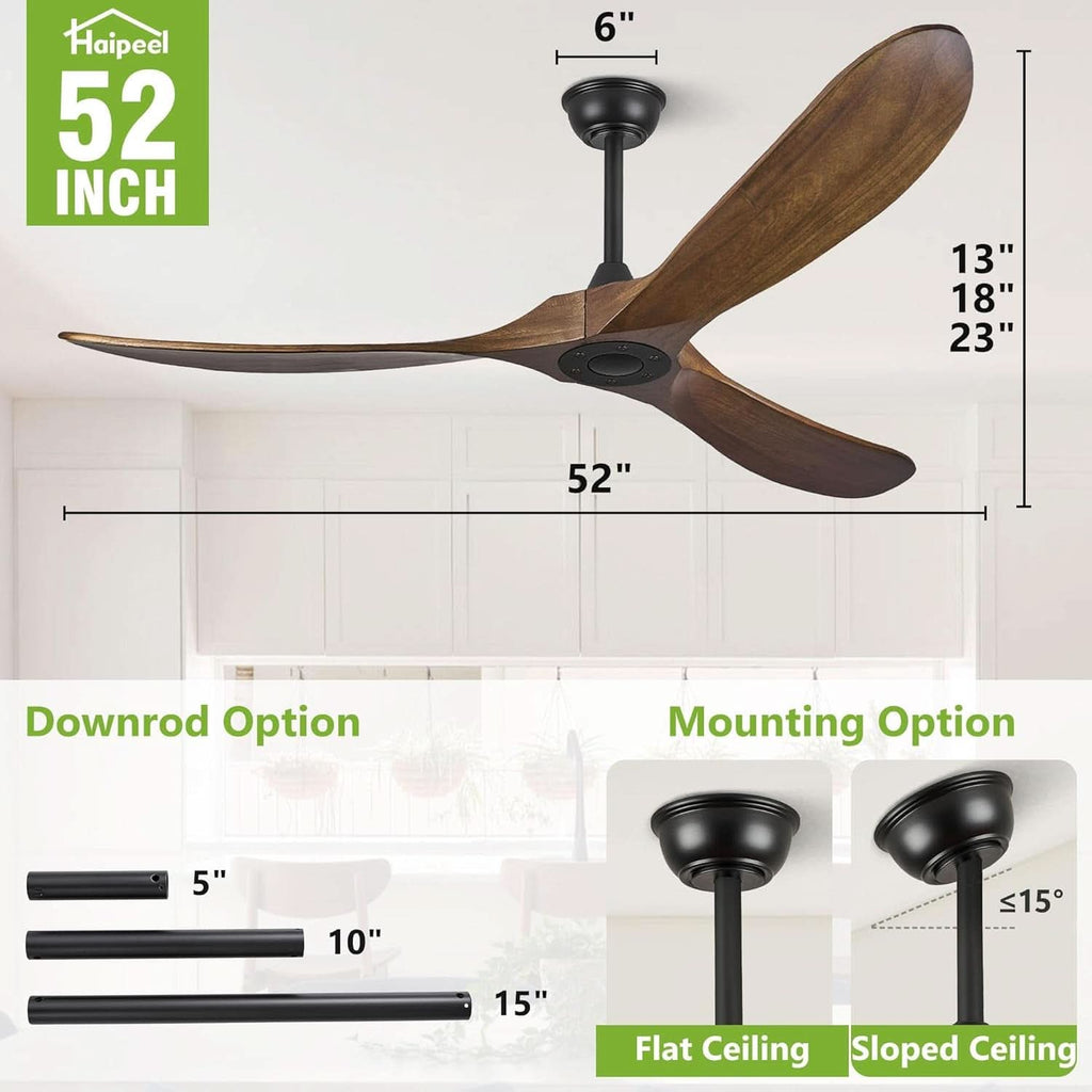 Outdoor Ceiling Fan 52 Inch Remote Control For Patios