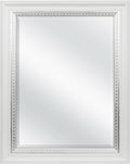23x29 White Woodgrain Wall Mirror With Beveled Edge