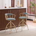 Stylish Chenille Swivel Bar Stools Set of Two