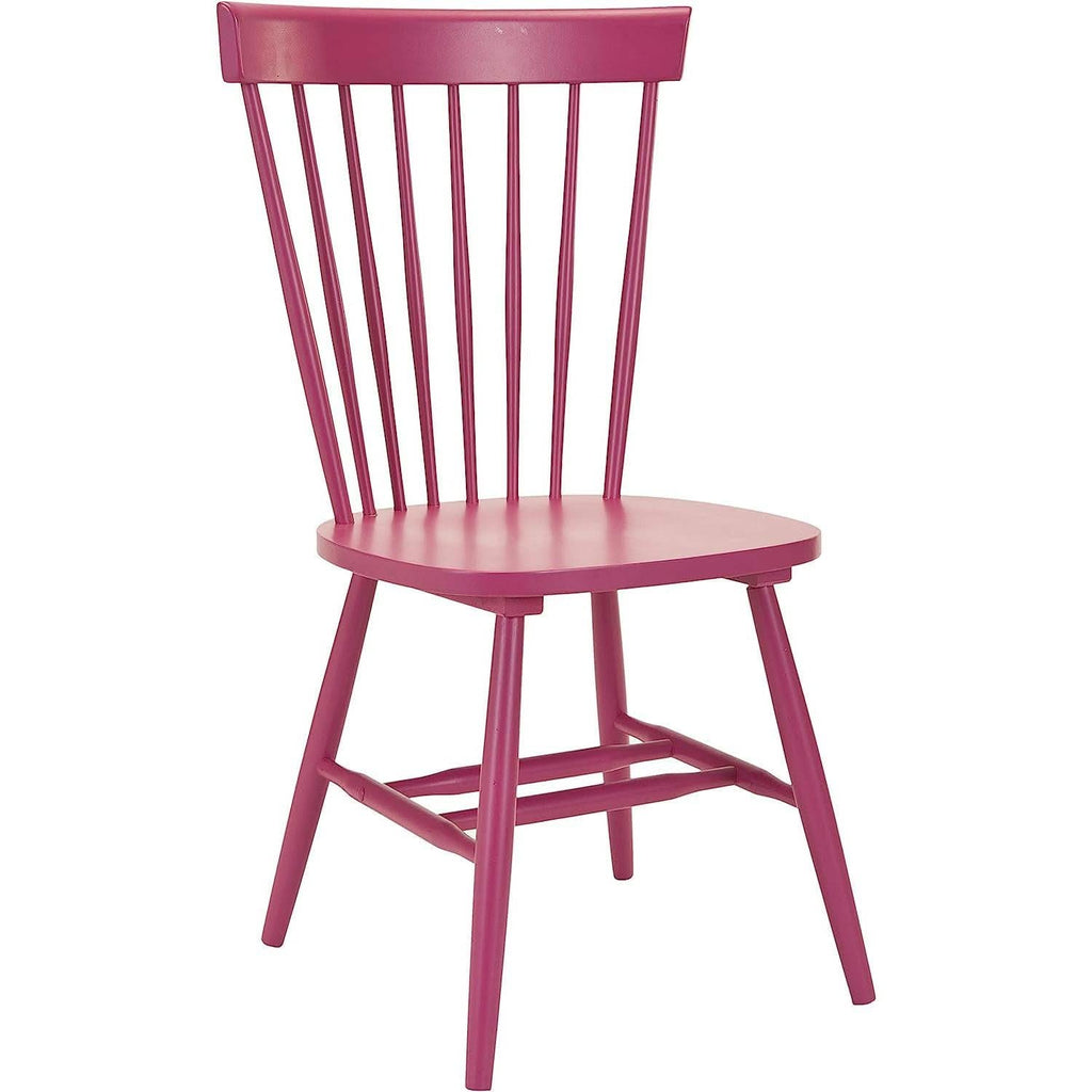 Raspberry Pink Spindle Side Chair Set of 2 Solid Oak