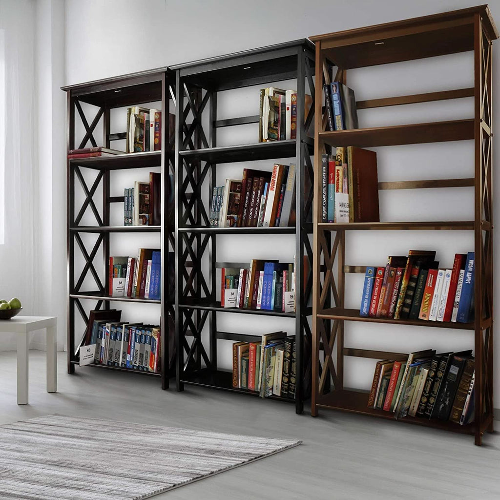 Eight Shelf Bookcase Solid Wood Construction For Home Office