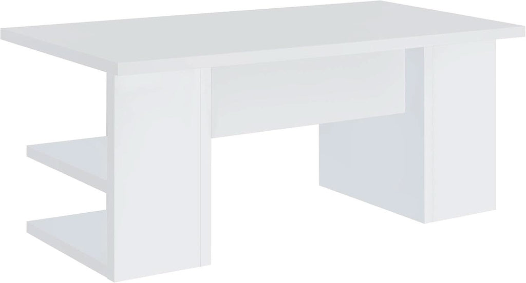 Alice 71 Inch White Modern Home Office Desk With 4 Shelves