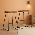 Amberly Natural 24 Inch Saddle Counter Height Bar Stool Set