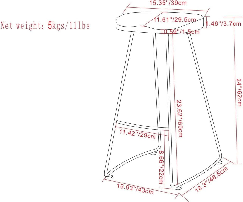 Amberly Natural 24 Inch Saddle Counter Height Bar Stool Set