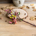 Artificial Fruit Artificial Berry Stem in Yellow Red 17" Tall