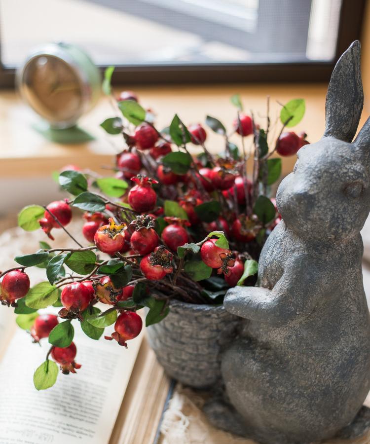 Artificial Fruit Pomegranate Fruit Bouquet 12" Tall