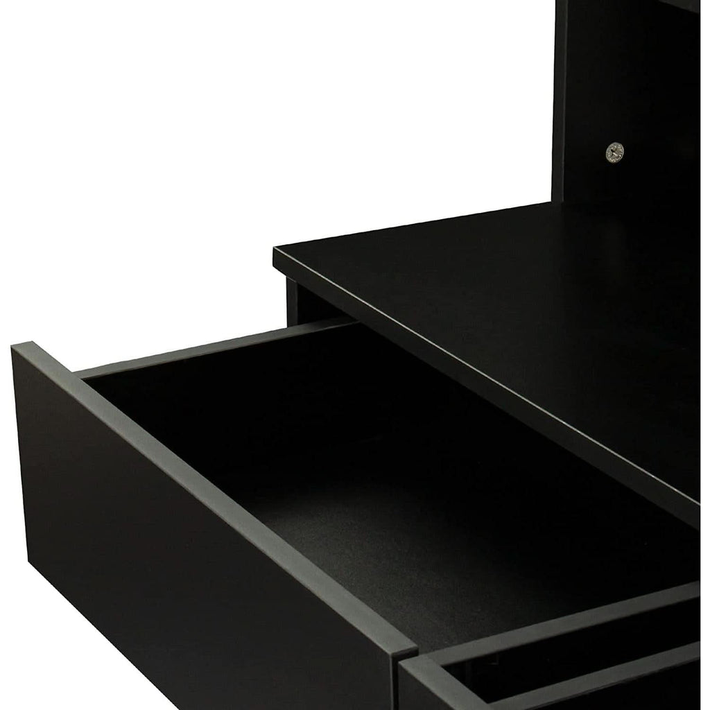 Black Vanity Set With 10 Lights For Bedroom Storage