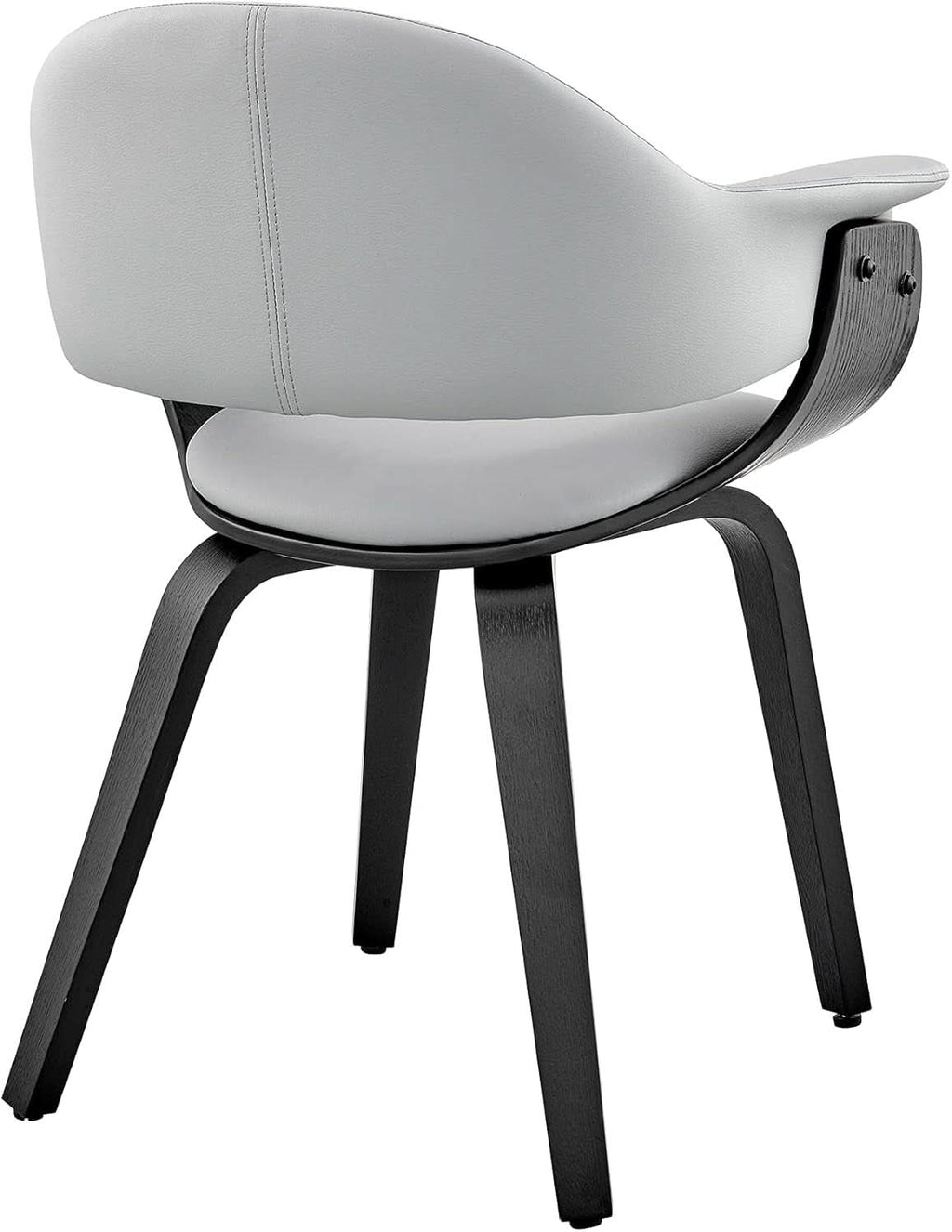 Adalyn Faux Leather Dining Room Accent Chair Gray Black Wood Base