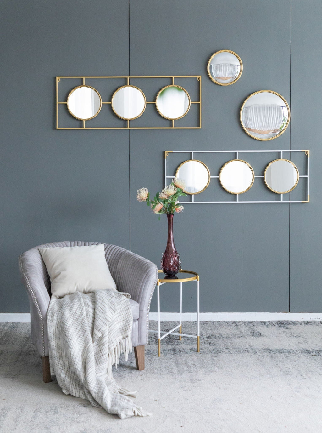 3 Mirror Piece Wall Mirror in Rectangular Frame