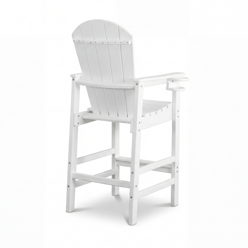HDPE Bar Height Adirondack Patio Chair Outdoor Bar Chair With Cup Holder And Armrests