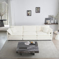 Mid-Century Modern Couch 3-Seater Sofa with Chenille Fabric