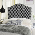 Stylish Black and White Lattice Headboard for Bedrooms