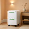 White 2 Drawer Mobile File Cabinet With Lock Under Desk