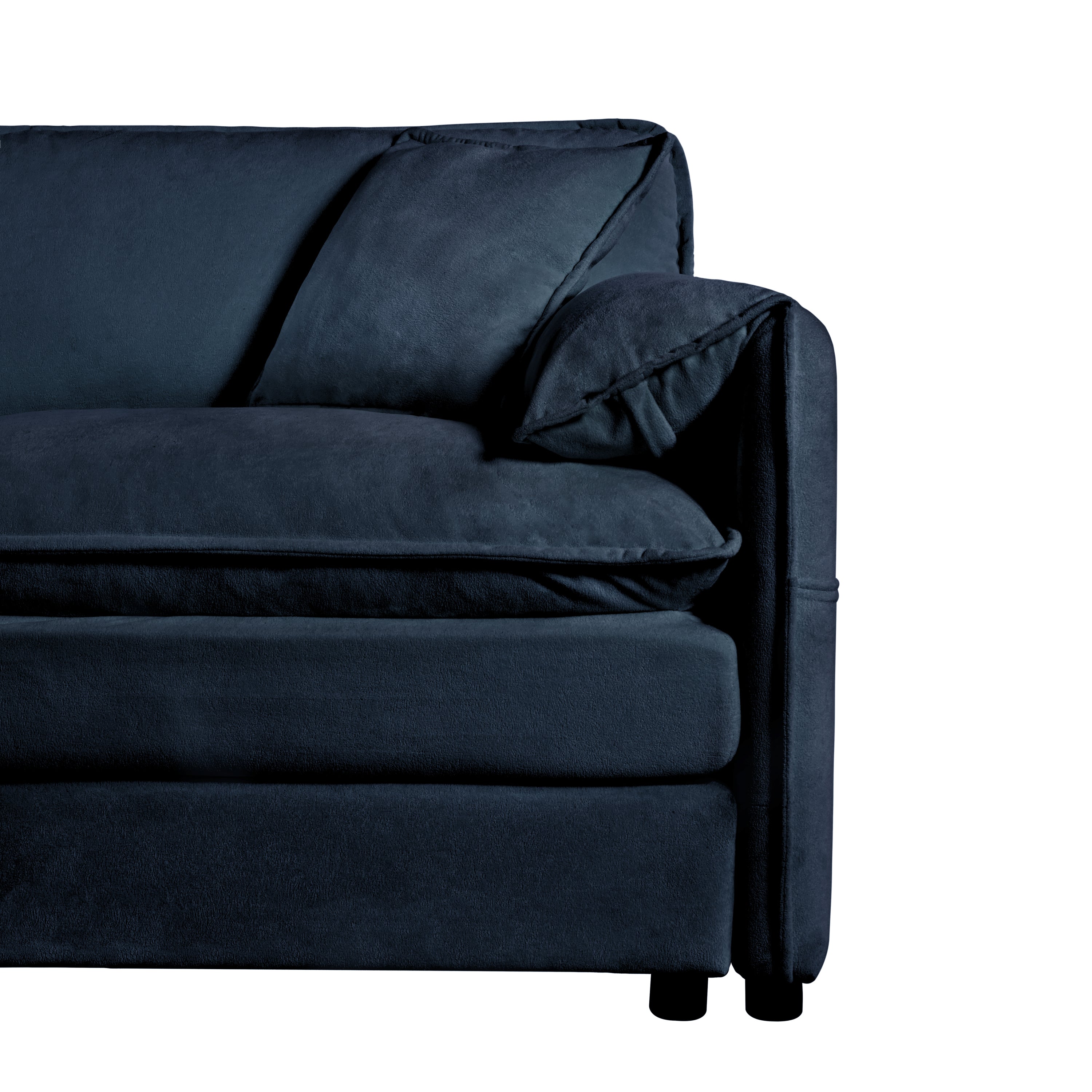 Oversized Deep Seat Sectional Sofa Modern Chenille Cloud Couch Large 3 Seater Modular Sofa with 3 Pillows
