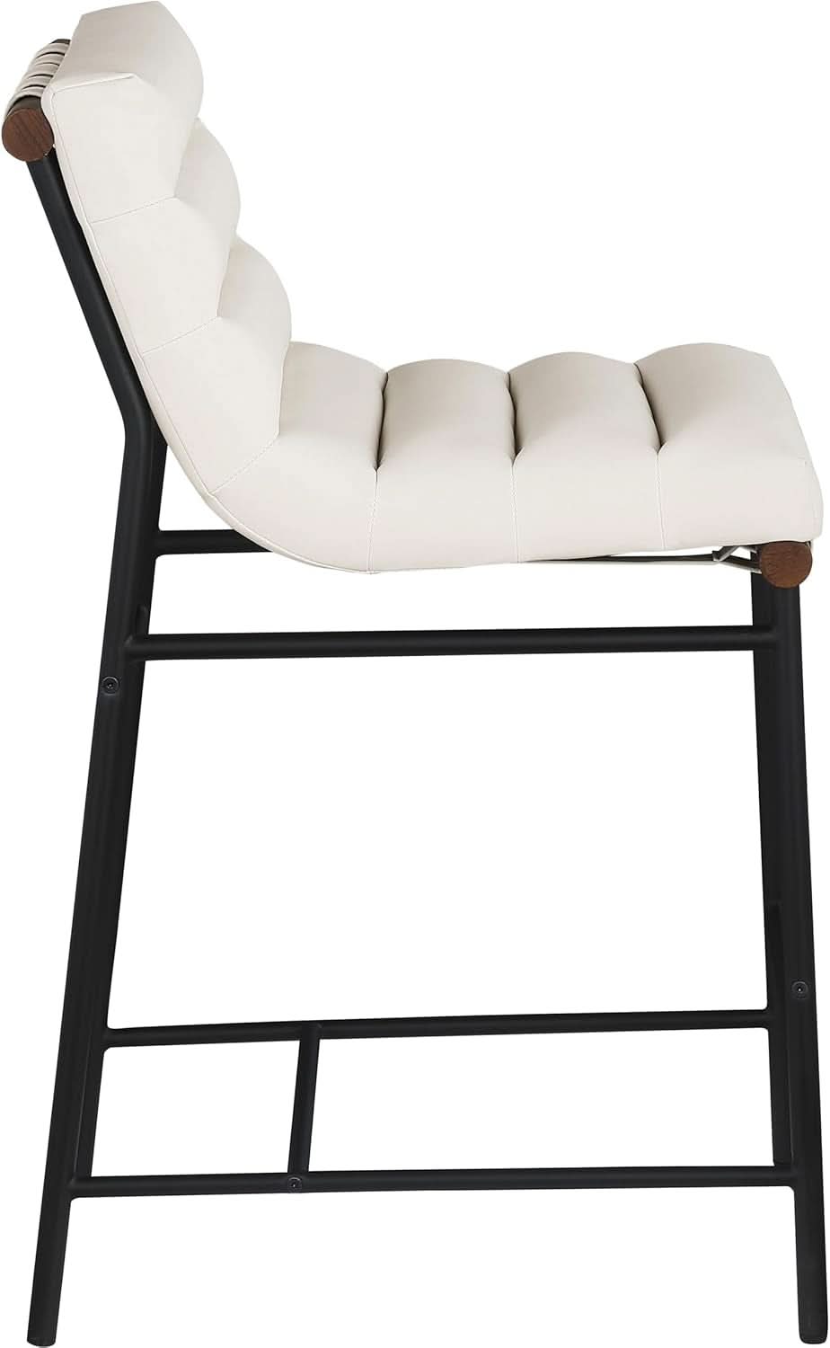 Burke 813Cream Contemporary Counter Stool Cream Matte Black Frame