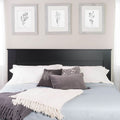 Stylish Black Wood Panel Headboard for King Beds