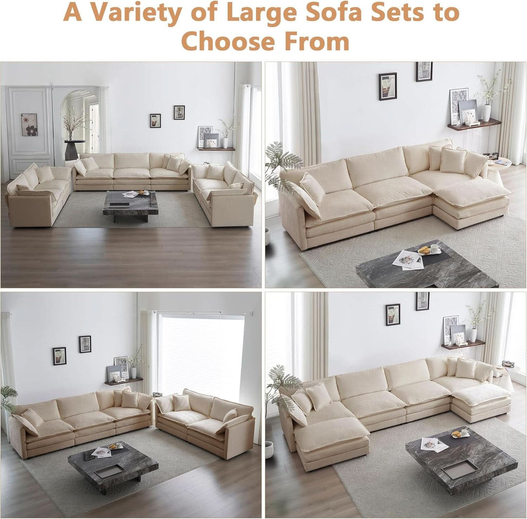 Light Coffee Chenille 3 Piece Sofa Set With Two Singles