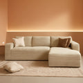 104 Inch Cloud Sectional Sofa Beige No Assembly Required Modern Upholstered Deep Seat Living Room