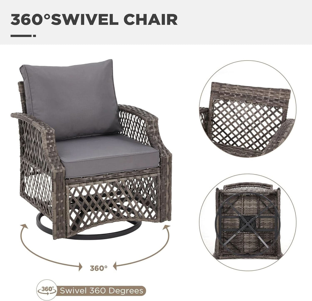 7 Piece Wicker Patio Furniture Set with Storage Coffee Table
