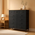 12 Drawer Dresser With Fabric Drawers For Bedroom And Closet Storage
