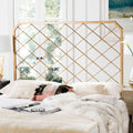Queen Antique Gold Stitch Headboard for Stylish Bedrooms