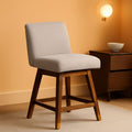 Basila 26 Inch Seat Height Swivel Bar Stool Taupe Fabric