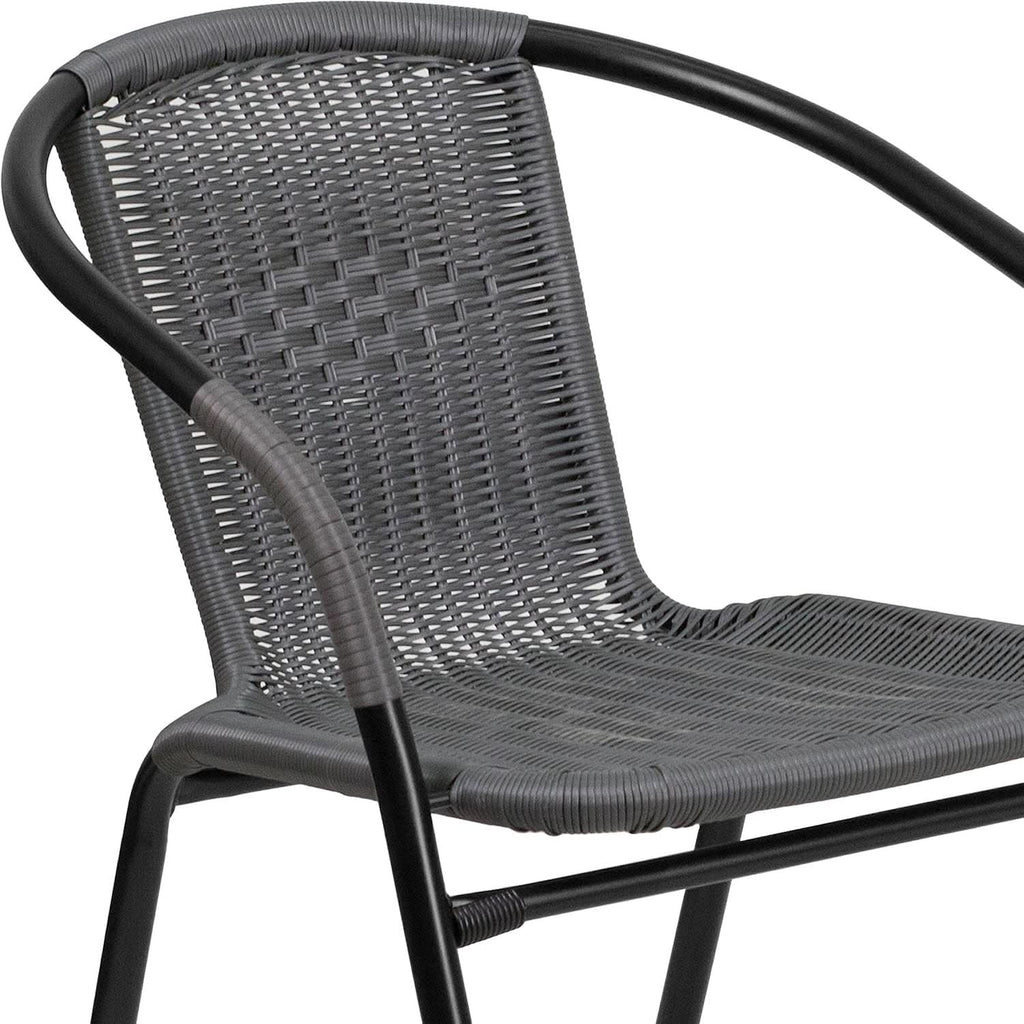 Modern Stackable Rattan Dining Chairs Set for Outdoor
