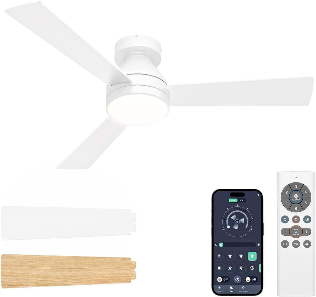 42 Inch Ceiling Fan With Dimmable LED Light And Remote