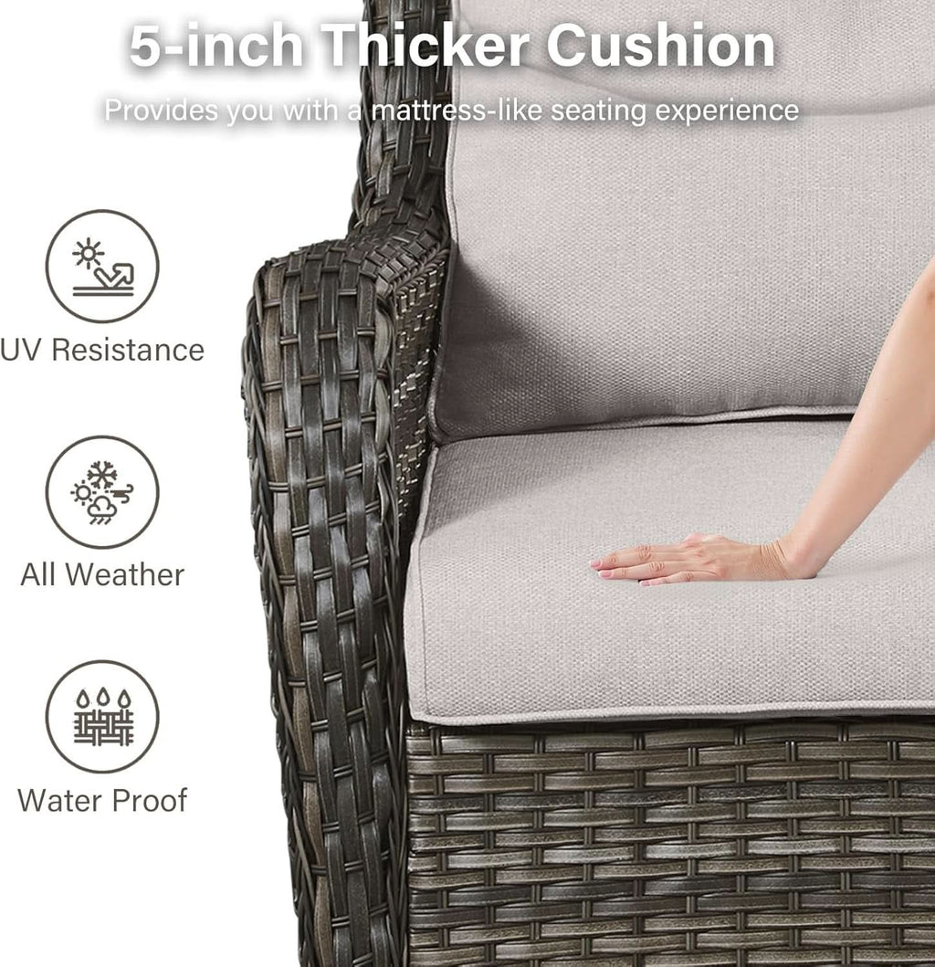 Swivel Rocker Patio Chairs Set with Cozy Coffee Table