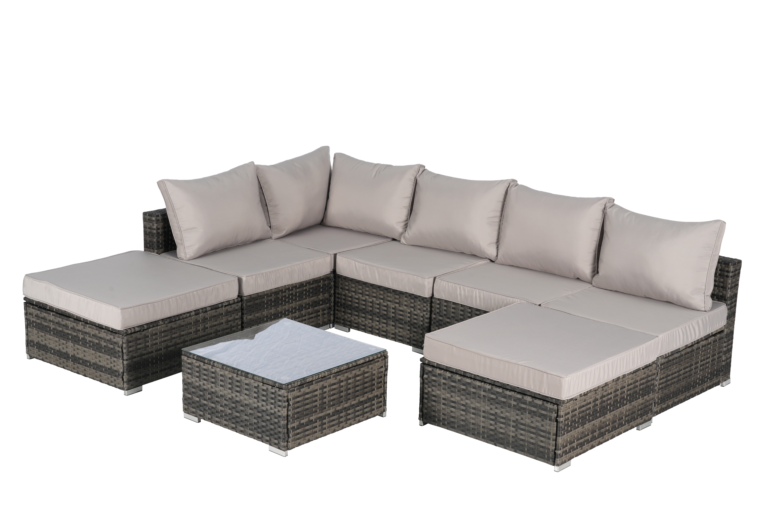 8 Pieces Outdoor Patio Sectional Sofa Couch