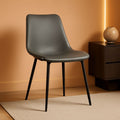 Monte Dining Chair Gray Faux Leather Upholstered Model