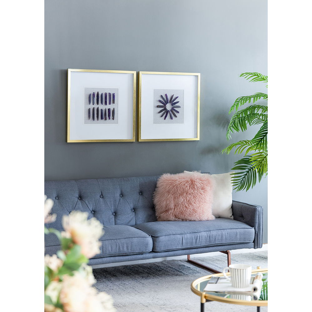 Grace Purple Agate Shadow Boxes Wall Art Set of 2 - Multicolor