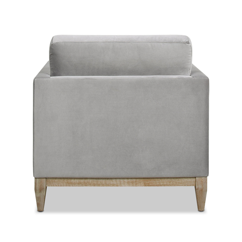 Knox 36' Modern Farmhouse Arm Chair, Opal Grey Velvet