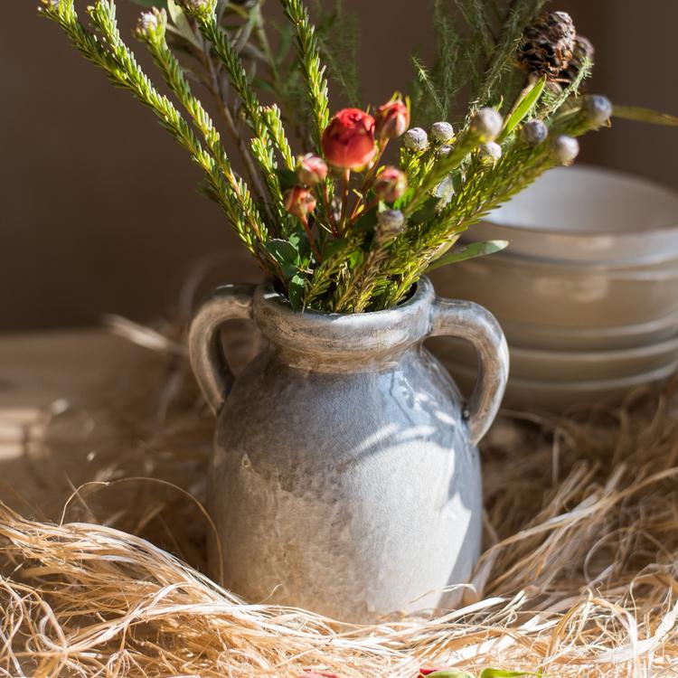 Binglie Glazed Pottery Vase with Handles