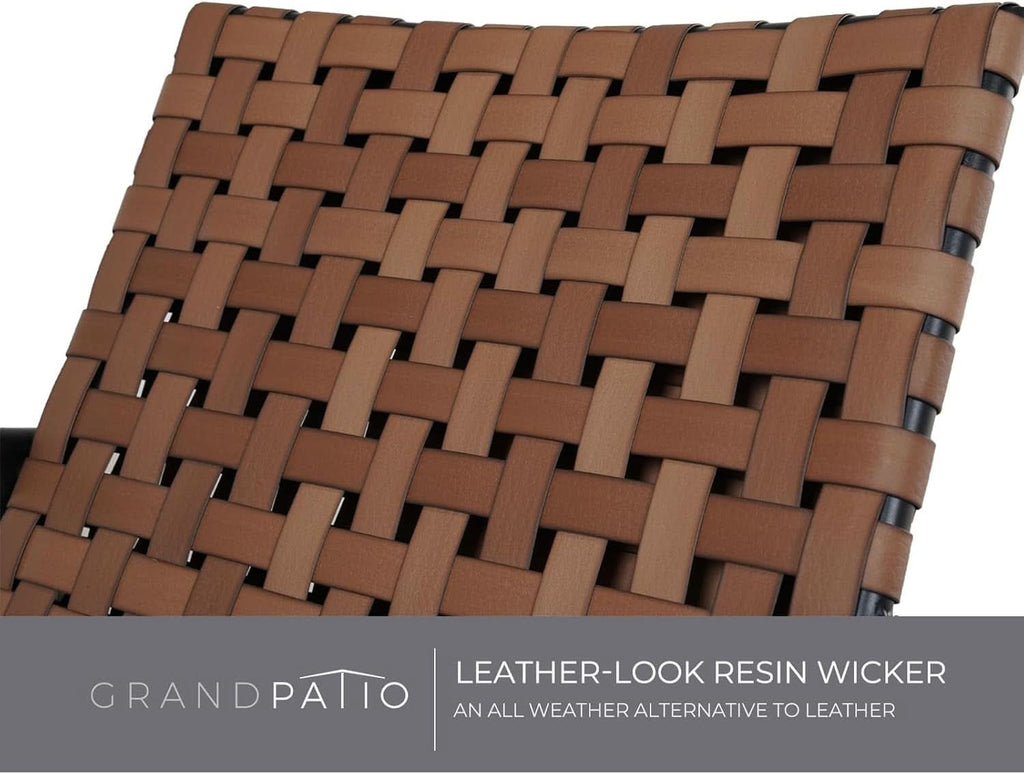 Vintage Brown Wicker Outdoor Furniture Set for Patio