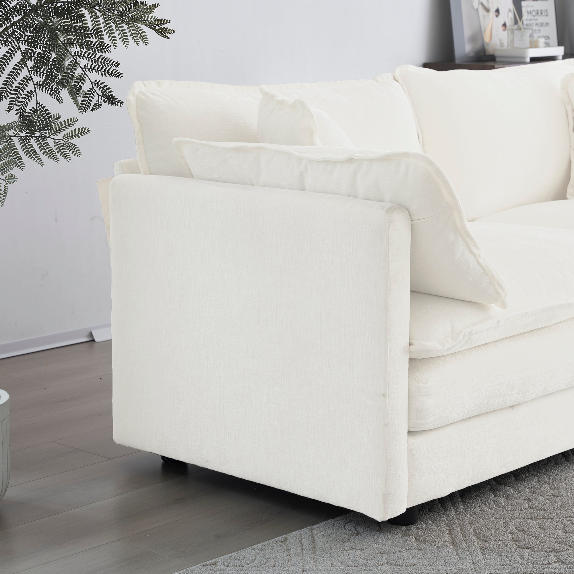 Sofa Set of 2 Chenille Couch, 2+3 Seater Sofa Set Deep Seat Sofa