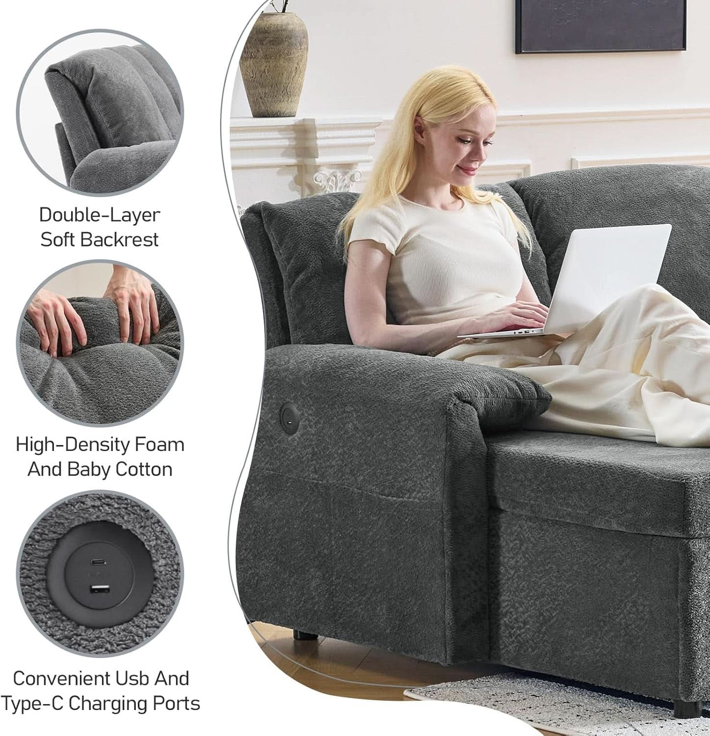 Convertible Sofa Bed With CloudLike Storage Chaise