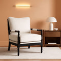 European Linen Spindle Armchairs Set Pair Cushions