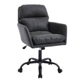 Adjustable Office Chair, Ergonomic Swivel Chair Leather - Black