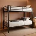 Metal Bunk Bed Twin Over Twin Heavy Duty With Ladders Black