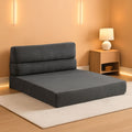 Full Size Transformable Memory Foam Sofa Bed Grey Corduroy