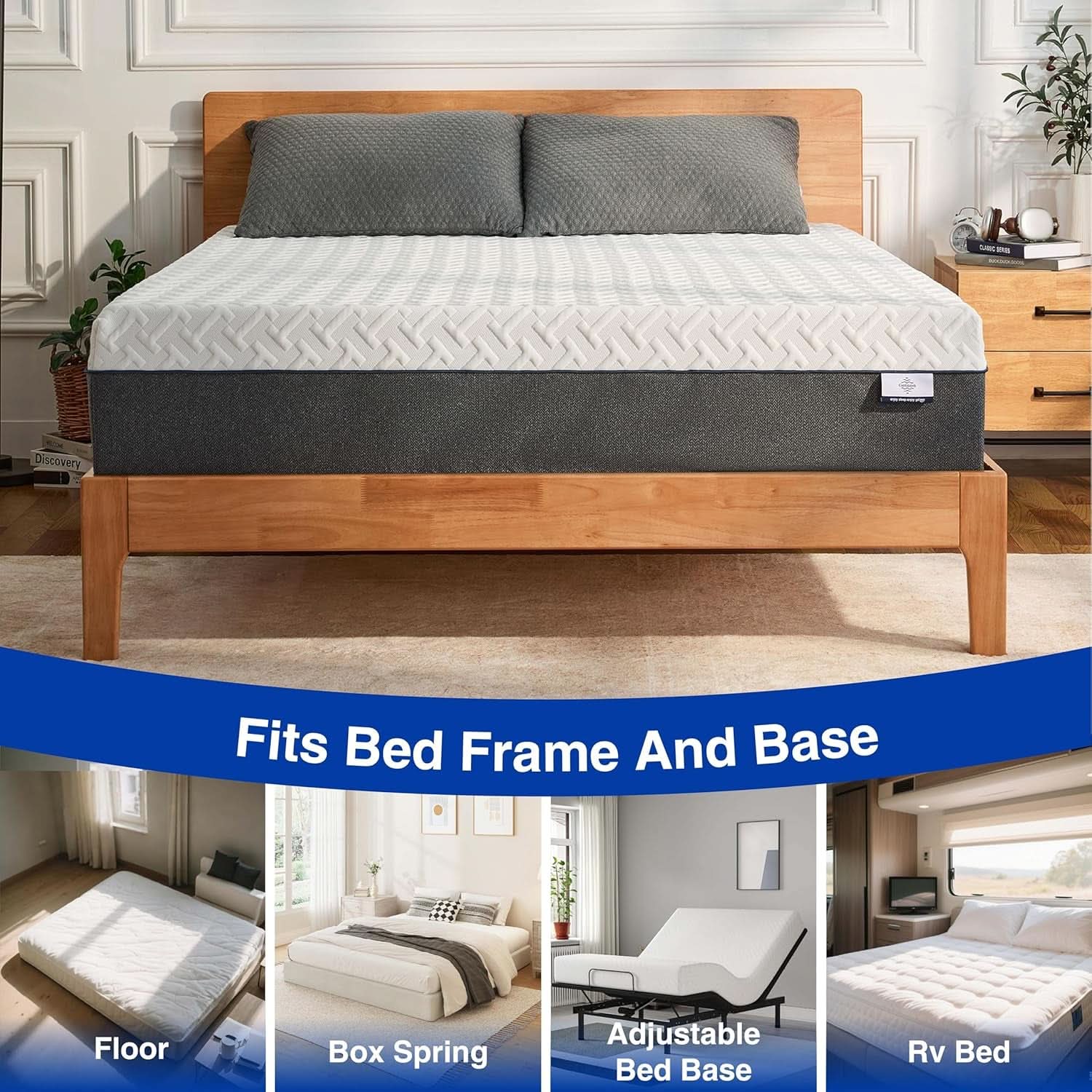 Queen Memory Foam Mattress Gel Cooling CertiPur US Certified