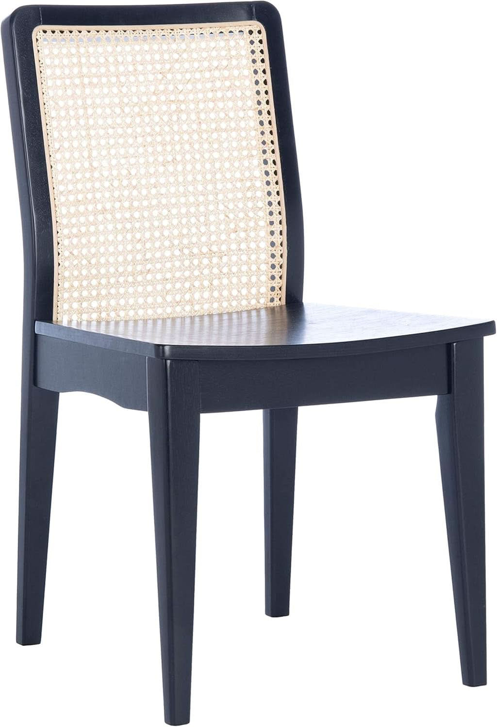 Dining Chairs Set Of 2 Black Natural Rattan Back For Dining Room