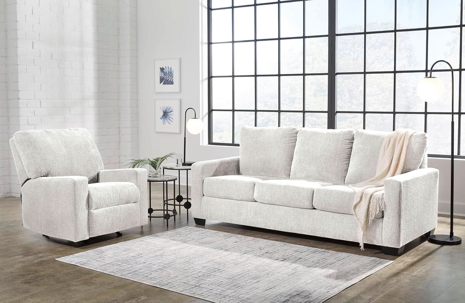White Queen Upholstered Sleeper Sofa With Gel Memory Foam