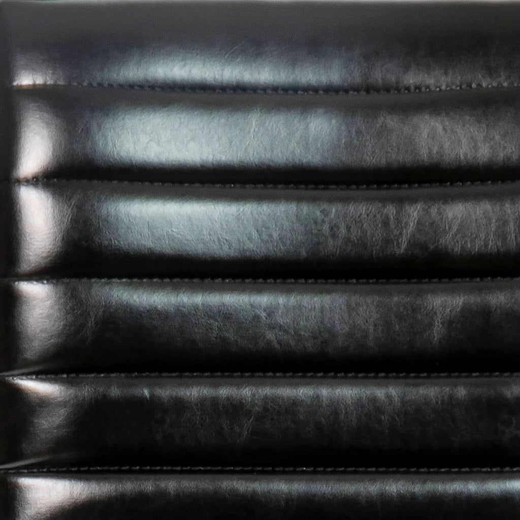 Alan Armless Office Task Chair Black Ribbed Back Modern