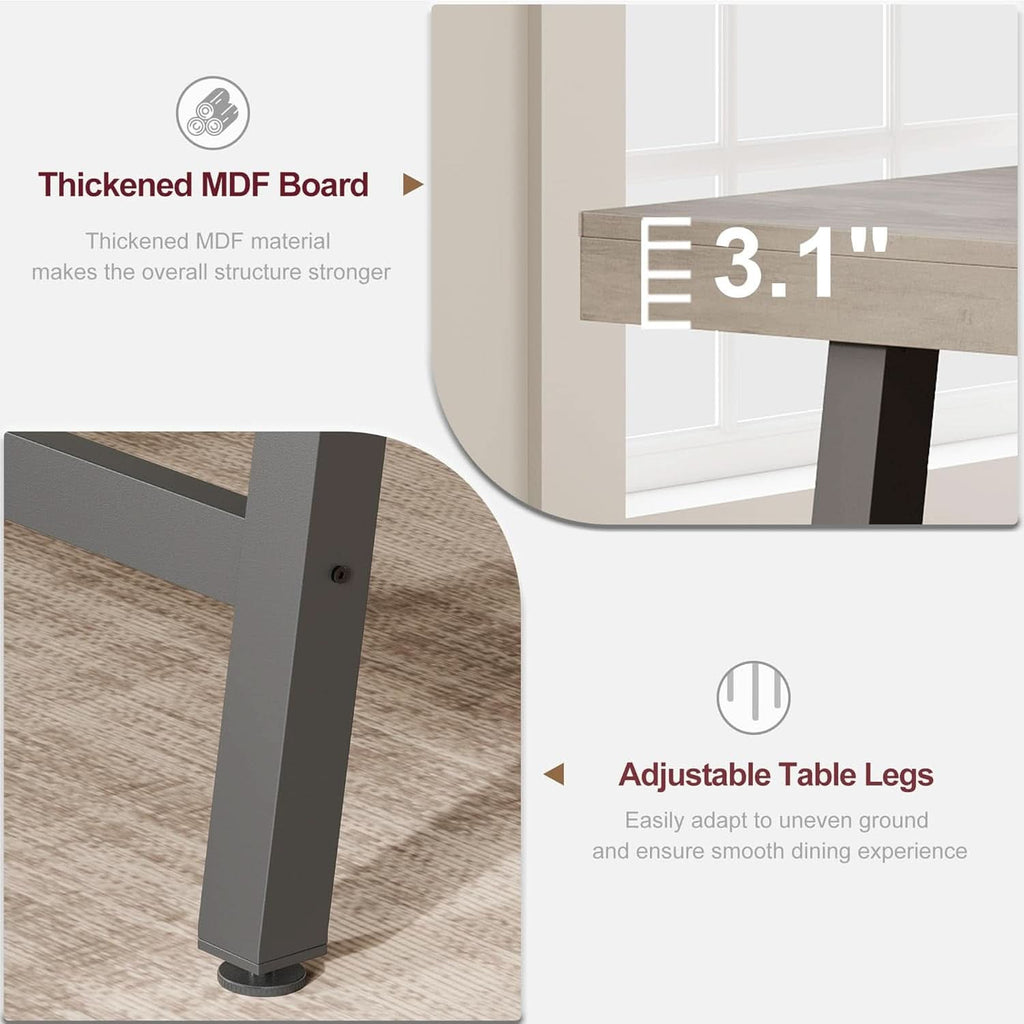 Industrial Dining Table 70.87 Inch Grey For Kitchen