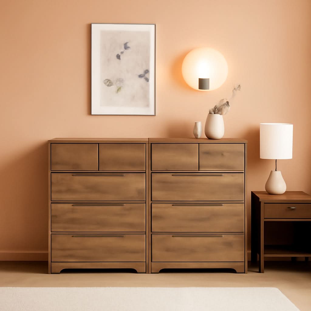 Rustic Brown 5 Drawer Dresser For Bedroom Organization